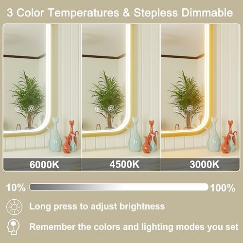 30"x30" Gold LED Bathroom Mirror - Image 2