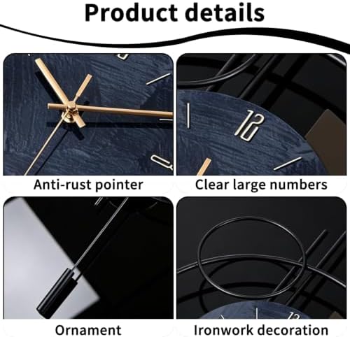 Wall Clock, Silent Quality Quartz Battery Operated - Image 3