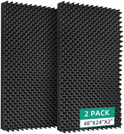 2 Pack 48" X 24" X 2" Sound Proof Foam Panels by ZHOJEREL