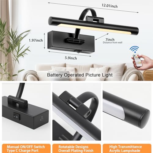 Tassuowell Battery Powered Picture Light - Image 4