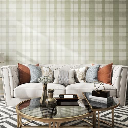 Timeet Modern Peel and Stick Wallpaper Wallpaper Light Green Gray Boho Contact - Image 3