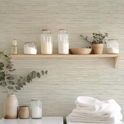 HueBurst Grasscloth Peel and Stick Wallpaper 17.3" x 118" Renter Friendly - Image 6