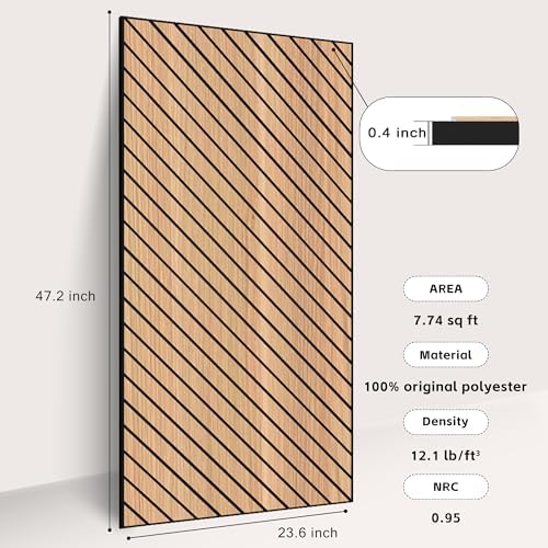 WoveN SounD Acoustic Wall Panels, Natural Oak, 10 Pack, 47.2x23.6 in - Image 3