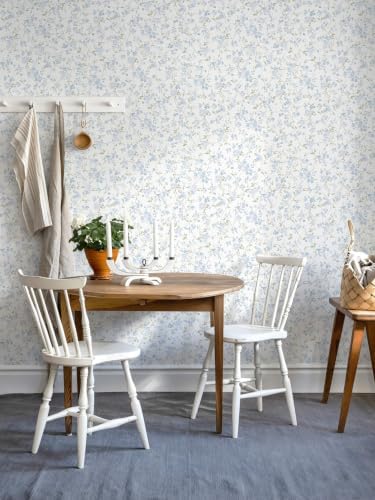 Peel and Stick Wallpaper for Nursery Blue Cherry Blossom Waterproof - Image 3