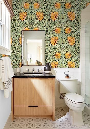 HAOKHOME William Morris Style Peel and Stick Wallpaper Art Deco Wall Paper - Image 2