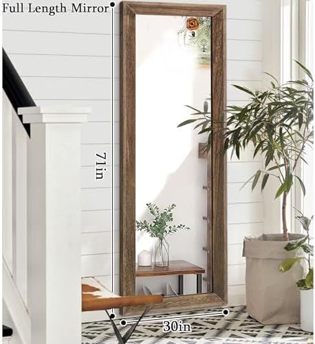 AAZZKANG Hanging Mirror Full Length Vintage Large Mirrors Wooden Framed 71"x30" - Image 2