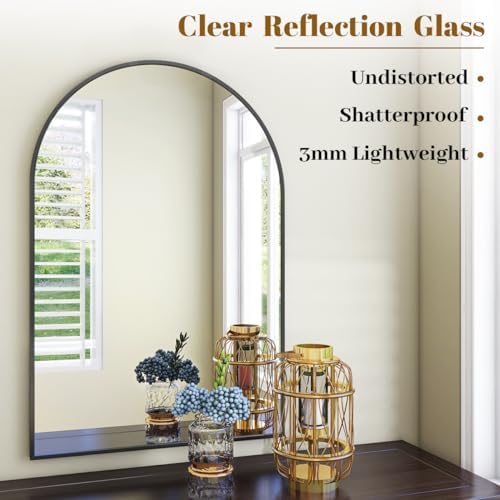 VooBang Arched Wall Mirror, 16 x 24 inch Arch Bathroom Mirror, Wall Mounted - Image 3
