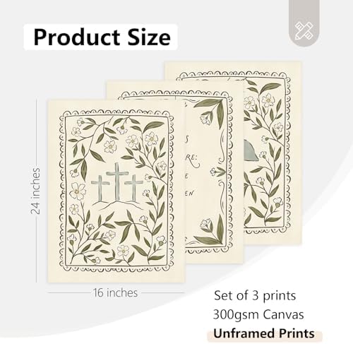 Christian Floral Wall Art Bible Verse Posters Scripture Flower Canvas Wall - Image 2