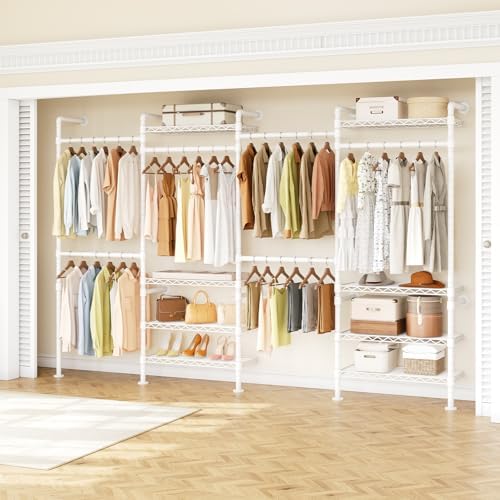 H4 Wall Mounted Closet System, Expandable Industrial Pipe Clothing Rack by ONBRILL