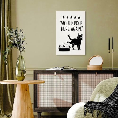 Funny Cat Poster Black Cat Litter Quote Canvas Wall Art Decor - Image 7