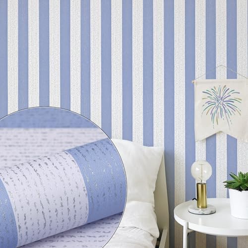Blue Stripe Peel and Stick Wallpaper 15.7" x 1180" - Image 2