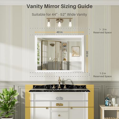 Briivue Bathroom Wall Mirror, 40x30 Inch - Image 2