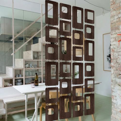 Thyle 4 Strings Mid Century Modern Room Decor Divider Brown Hanging Decorative by Thyle