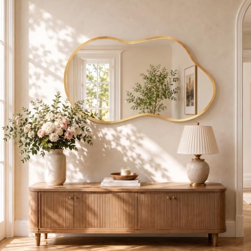 Bathroom Mirror for Over Sink-Gold Home Decor Wall Mirror 20"x 36" Single - Image 3