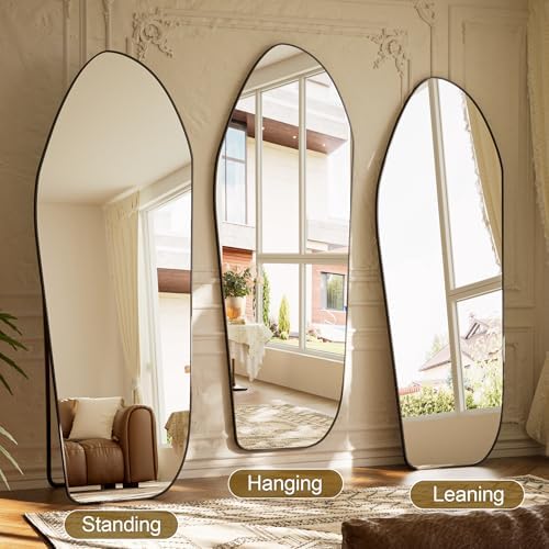 Large Abstract Artistic Mirror Full Length Mirror 76"x34" Black - Image 5
