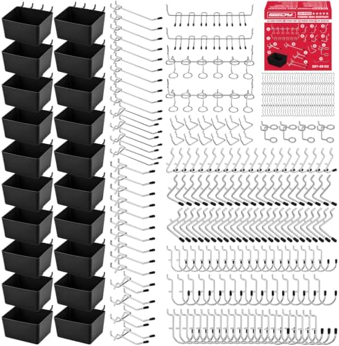 320PCS Pegboard Accessories Kit, Pegboard Hooks Assortment by SEDY
