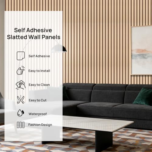 Peel and Stick 4 Roll Oak Slat 3D Wall Panel 4"x 98" - Image 3