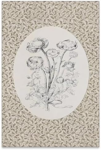 Heltrappe Neutral Floral Wall Art Antique Botanical Flower Poster Vintage by Heltrappe