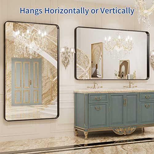 WEER Black Bathroom Vanity Mirror 50X30 Inch - Image 5