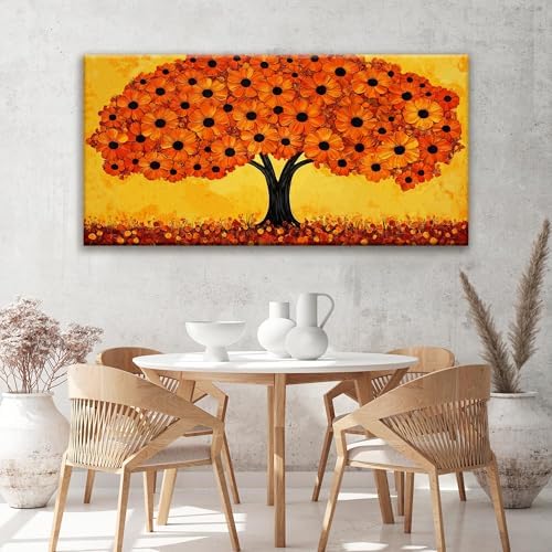 TAIJXAGSG Wall Art For Living Room Prints Orange Tree Of Life Wall Art Modern - Image 4