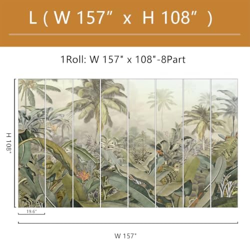 Tropical Rainforest Plant Leaves Palm Tree wall Mural Peel and Stick - Image 5