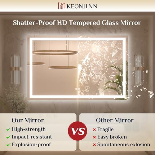 Keonjinn 30x36 Inch LED Bathroom Mirror - Image 4