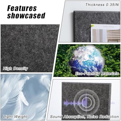 Large Cork Board 36" x 24", 6 Pack Felt Bulletin Board Pin Boards - Image 5