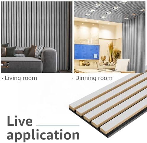 Art3d 4-Pack Fluted Acoustic Wood Slat Wall Panel, 107 x 8 Inch - Image 4