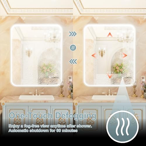 36"x30" Silver LED Bathroom Mirror - Image 4