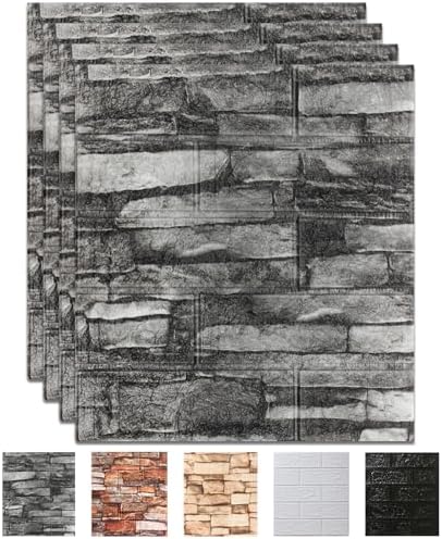 Peel and Stick 3D Foam Stone Wall Panels, Self Adhesive Wallpaper by CvoMep