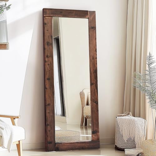 65x24in Full Length Mirror, Solid Wood Convex Frame by ABSWHLM