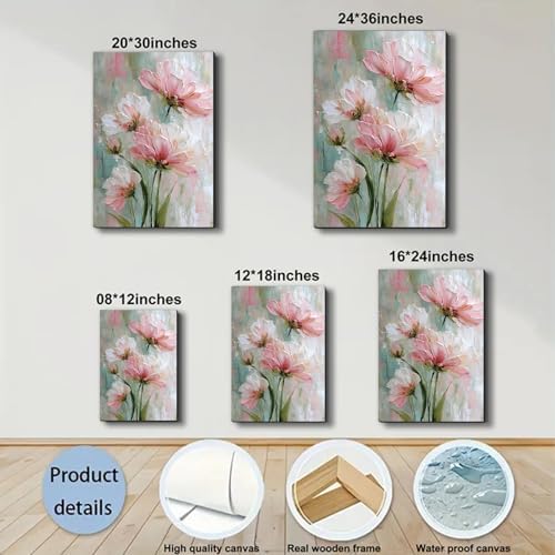 Ship Next Day Pink Floral Wall Art Canvas Prints Abstract Flower Pictures - Image 6