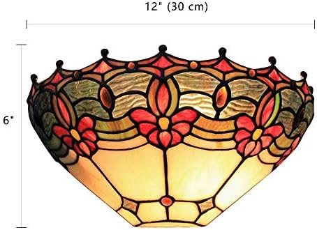LITFAD Tiffany Style Wall Light Fixtures Floral Multi-Colors Hallway Wall Sconce - Image 5