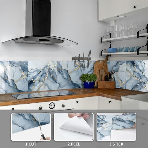 10 Sheets Marble Peel and Stick Backsplash Tile, Living Room - Image 2