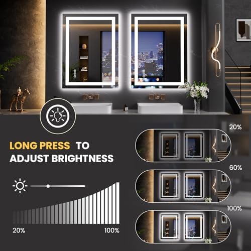 LOAAO 23.6"x31.5" LED Bathroom Mirror - Image 3