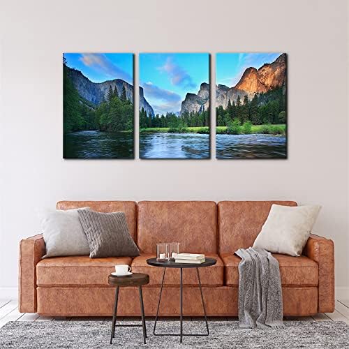 Pacimo Mountain Canvas Wall Art Panorama of Yosemite Valley Pictures Painting - Image 3