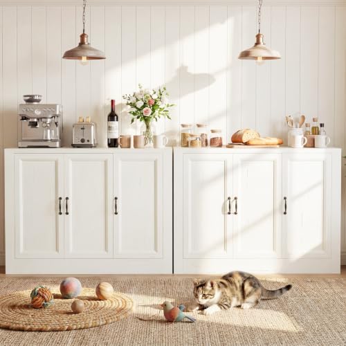 78" Modular Buffet Sideboard Cabinet Set of 2, Large Coffee Bar Station by Foxemart
