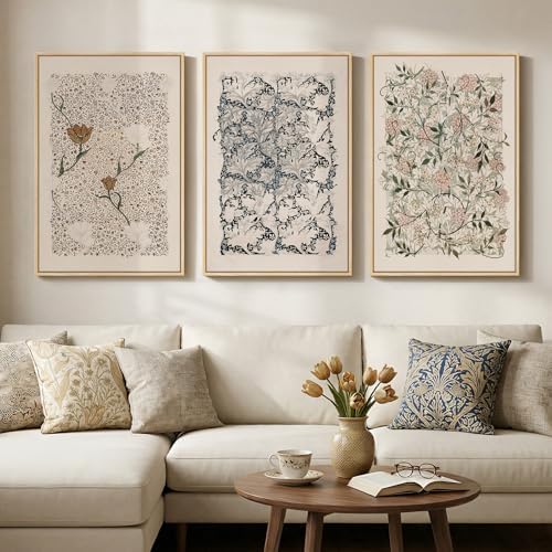 Large Framed William Morris Canvas Wall Art by Cuspin