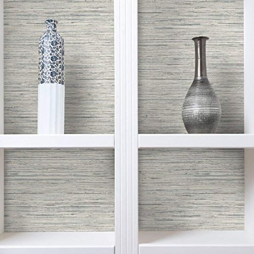 RoomMates Gray Faux Grasscloth Non-Textured Peel and Stick Wallpaper - Image 5