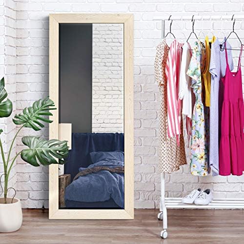 Renditions Gallery Large Standing Vanity Mirror White Wood Frame Full Floor - Image 5