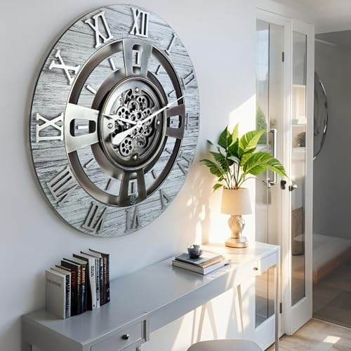 ImprovingLife The Gears Clock Real Moving Gear Wall Clock England Line) - Image 3