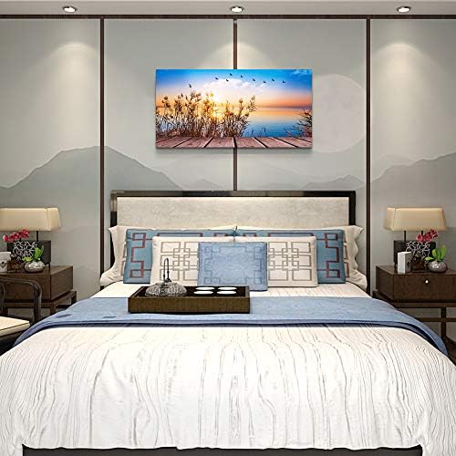 MHARTK66 Beach Sunset Wall Art Coastal Decor Seascape Canvas Prints Ocean - Image 6