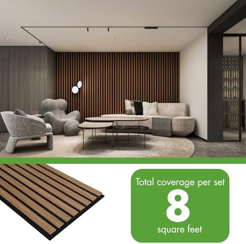 Art3d 12" x 24" Acoustic Wood Slat Wall Panel, 8 sq.ft, Deep Walnut - Image 4