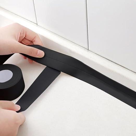 Black Caulk Tape Waterproof Self Adhesive Peel & Stick Sealing Strip by Unknown