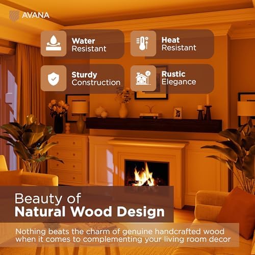Avana Rustic Fireplace Mantle Shelf 72 Inches - Image 4