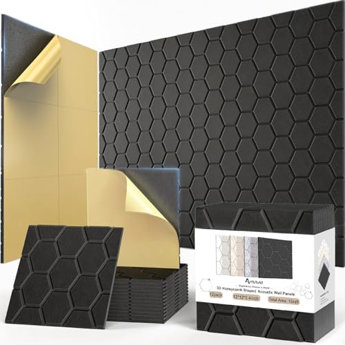 ArtVivid 12Pack Acoustic Panels, Honeycomb Sound Proof Foam Panels by ArtVivid