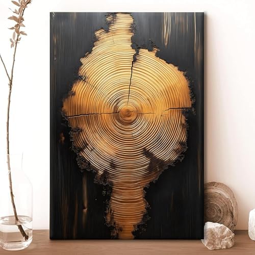 Tree Ring Wall Art Framed, Modern Nature Decor - Image 2