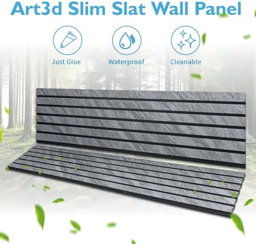 Art3d Six-Grid Design Slim Slat Wall Panel, 104 x 12 Inch - Image 5