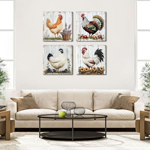 Large Kitchen Canvas Wall Art Rooster Pictures Wall Decor - Image 5