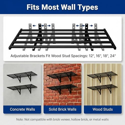 FLEXIMOUNTS 4-Pack 2x4ft Garage Wall Shelving, 8 Hooks, Heavy Duty - Image 7
